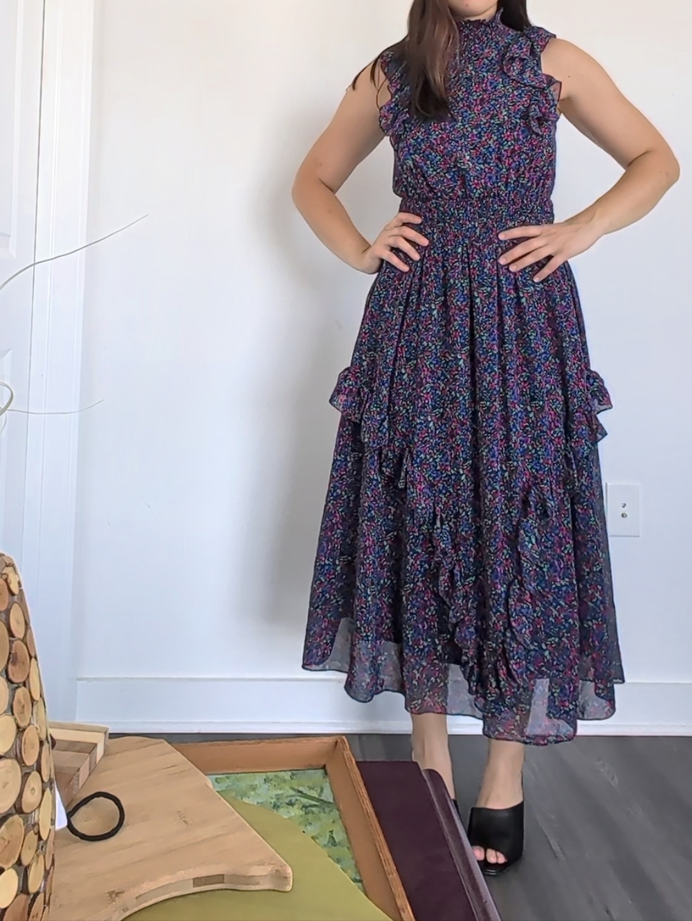 Lulu’s Dark Floral Maxi Dress